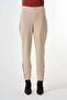 Straight-Leg Trousers with Folded Hem Details - Stone
