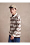 Gray Polo Collar Striped Boys' Sweatshirt