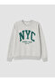 Alita City Gray Nyc Printed Oversize Women's Sweatshirt with a Difference - 5