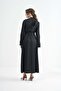 Belted Linen-Blend Overcoat with Zip Pockets - Black - 3