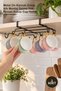 3 Pieces of In-Cabinet Cup Holder Hanger – Metal with Ten Hooks for Under-Cabinet Installation, No Drilling, Cup Hanger Cup Holder