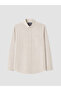 Özmarka New Season Beige Regular Fit Dobby Men's Shirt - 4