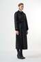 Belted Suede-Effect Long Coat - Patterned Black - 2