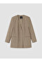 Two Mt Shop Quality Lcw Modest Khaki Plain Oversize Women's Jacket - 5