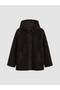 Alita City Lcw Modest Brown Hooded Oversize Women's Plush Coat with a Difference - 5