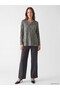 Vizyon New Season Anthracite Crew Neck Polka Dot Blouse - 2