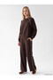 Özmarka New Season Brown Soft Touch Oversize Women's Sweatshirt - 2