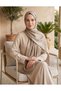 Beige Double-Sided Jacquard Shawl - 2