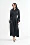 Belted Linen-Blend Overcoat with Zip Pockets - Black - 2