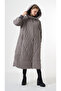 Plus-Size Hooded Diamond-Quilted Coat - Gray - 3