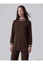 Two Mt Shop Quality Lcw Everyday Brown Diver Fabric Plain Loose & Baggy Women's Sweatshirt Tunic