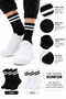 3-Piece Cotton Sports Socks 40-44 Women's Men's Unisex Long Socks Black White Striped Plain Daily Socks - 7
