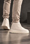 Men's Beige Thick Sole Waterproof Lightweight Lace-Up Comfortable Fur Lined Men's Boots - 3