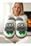 Women's Silent Sole Plush House Slippers with Frog Figure