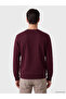 Özmarka New Season Burgundy Crew Neck Printed Men's Thick Sweatshirt - 3