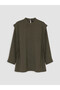 Two Mt Shop Quality Lcw Modest Khaki Plain Loose & Baggy Women's Tunic - 5
