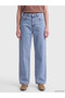 Two Mt Shop Quality Blue Denim Straight Baggy Fit High Waist Straight Leg Women's Jean Pants - 2