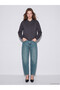 Alita City Lcw Jeans with a Difference in Color, Indigo Denim, Straight Balloon Fit, High Waist, Narrow Leg, Women's Jean Pants