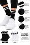 3-Piece Cotton Sports Socks 40-44 Women's Men's Unisex Long Socks Black White Striped Plain Daily Socks - 3