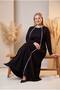 Crew Neck White Striped Black Combed Cotton Fabric Full Length Dress - 3