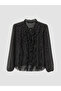 I Tied-Off Roba Collar Polka Dot Ruffle Blouse from Freezen Store - 6