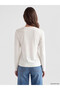 Two Mt Shop Quality Lcw Modest White Plain Super Skinny & Extra Slim Long Sleeve Women's Bodysuit - 4