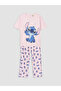 Alita City with a Difference, Lcw Young Pink Combed Cotton Printed Short Sleeve Women's Pajama Set - 5