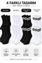 6 Pairs of Cotton Sports Socks 40-44 Women Men Unisex Long Socks Black White Striped and Solid Casual Socks - 3
