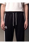 Özmarka New Season Black Loose Fit Men's Sweatpants - 5