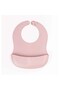 4-Piece Silicone Baby Food Set – Vacuumed 3-Compartment Plate, Silicone Spoon with Teether, and Adjustable Bib; Pink, Baby Feeding, Silicone - 8