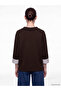 Ozmarka New Season Brown Striped Soft Touch Women's Sweatshirt - 4