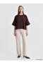 Ozmarka New Season Brown Crew Neck Wide Sleeve Oversize Blouse - 2