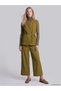 Ozmarka New Season Green High Waist Wide Leg Women's Trousers