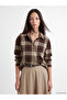 Two Mt Shop Quality Lcw Studio Brown Flannel Plaid Standard & Regular Women's Lumberjack Shirt