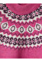 Alita City Pink Girls' Patterned Knit Sweater with a Difference - 2