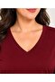 Women's Plus Size 100% Viscose V-Neck Long Sleeve Natural Button Detailed Blouse - 5
