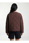 Alita City Lcw Vision Burgundy Diamond Pattern Oversize Women's Puffer Coat - 5