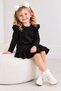 Baby Girl Child Ruffle Ribbed Dress Long Sleeve Casual Stylish Dress %100 Cotton - 2