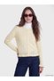 Alita City Lcw Modest Ecru Knitwear Openwork Short Women's Cardigan with a Difference