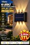 Black 6 Led Solar Powered Wall Sconce Daylight Decorative Outdoor Lighting