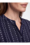 Peak New Season Navy Blue Collared Patterned Blouse - 3
