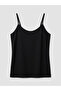 Vizyon New Season Black U-Neck Rope Strap Women's Undershirt - 5