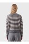 Alita City Lcw Vision Gray Knitwear Striped Short Women's Cardigan with a Difference - 4