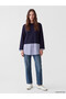 Ozmarka New Season Navy Blue Soft Touch Women's Sweatshirt Tunic - 2