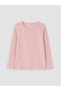 Alita City Pink Combed Cotton Plain Narrow & Slim Long Sleeve Girls' T-Shirt