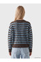 Esvab • Modern & Distinctive Zero Roba Collar Striped Women's Knitwear Cardigan - 5
