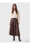 Alita City Lcw Modest Brown Plain Long Women's Skirt with a Difference - 2