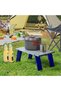 Compact Folding Camping Table, Silver/Blue - 2