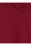 Alita City Lcw Kids Burgundy Polo Collar Girls' Pique T-Shirt with a Difference - 5