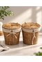 Wicker Round Storage Basket with Lid – Fabric-Lined Woven Basket – for Potatoes, Onions, Etc. - 2